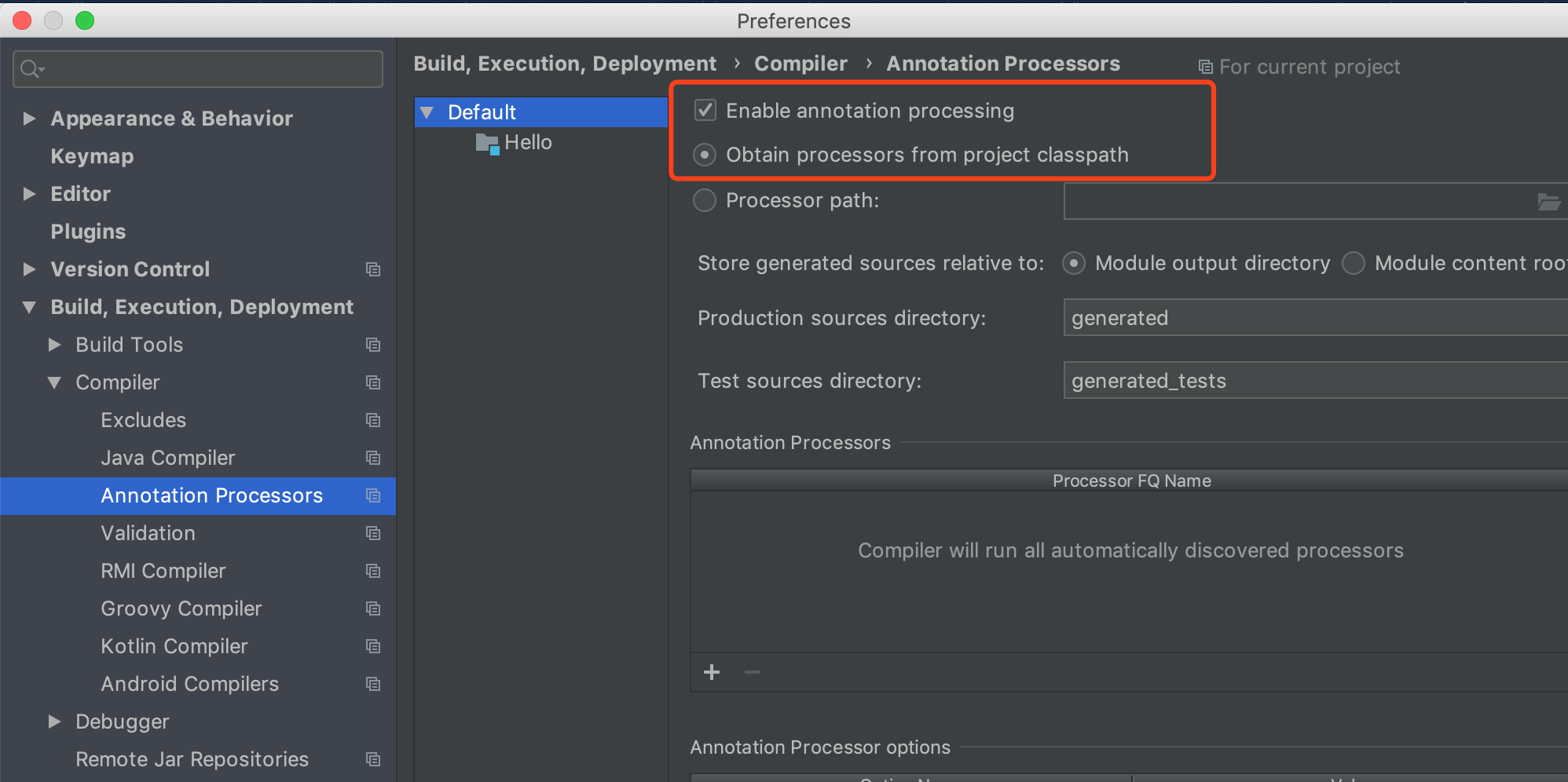 配置IDE,启用Annotation Processing