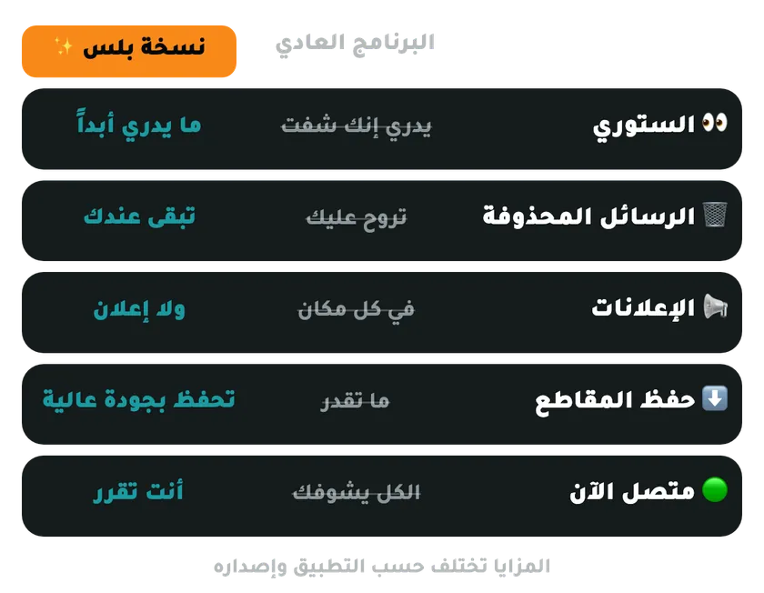 الفرق بين البرنامج العادي ونسخة تطبيقات بلس للايفون