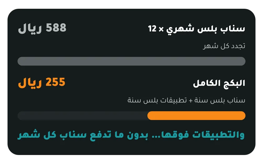 اشتراك سناب بلس سنة أوفر من سناب بلس شهري