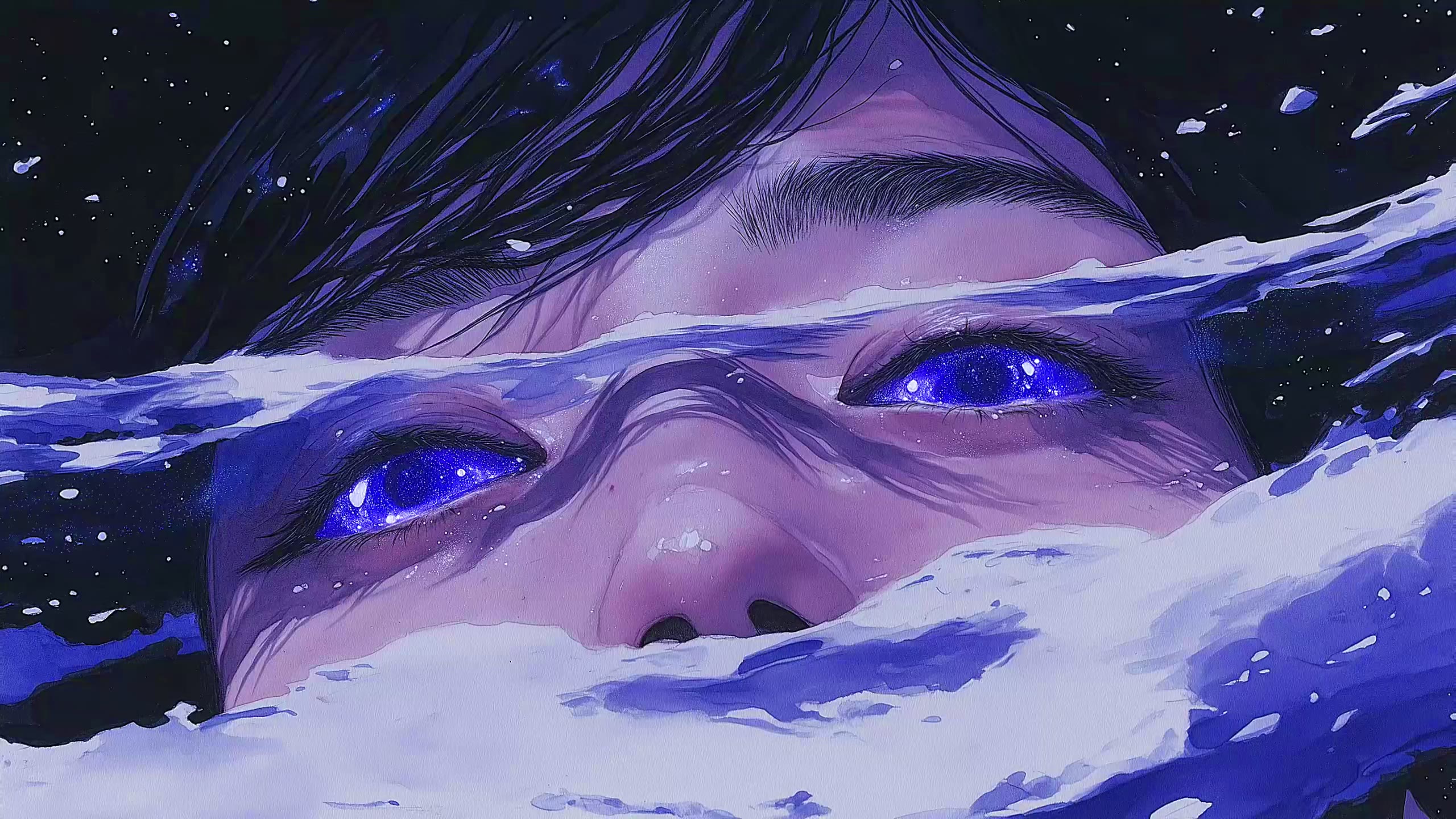 Floating in space