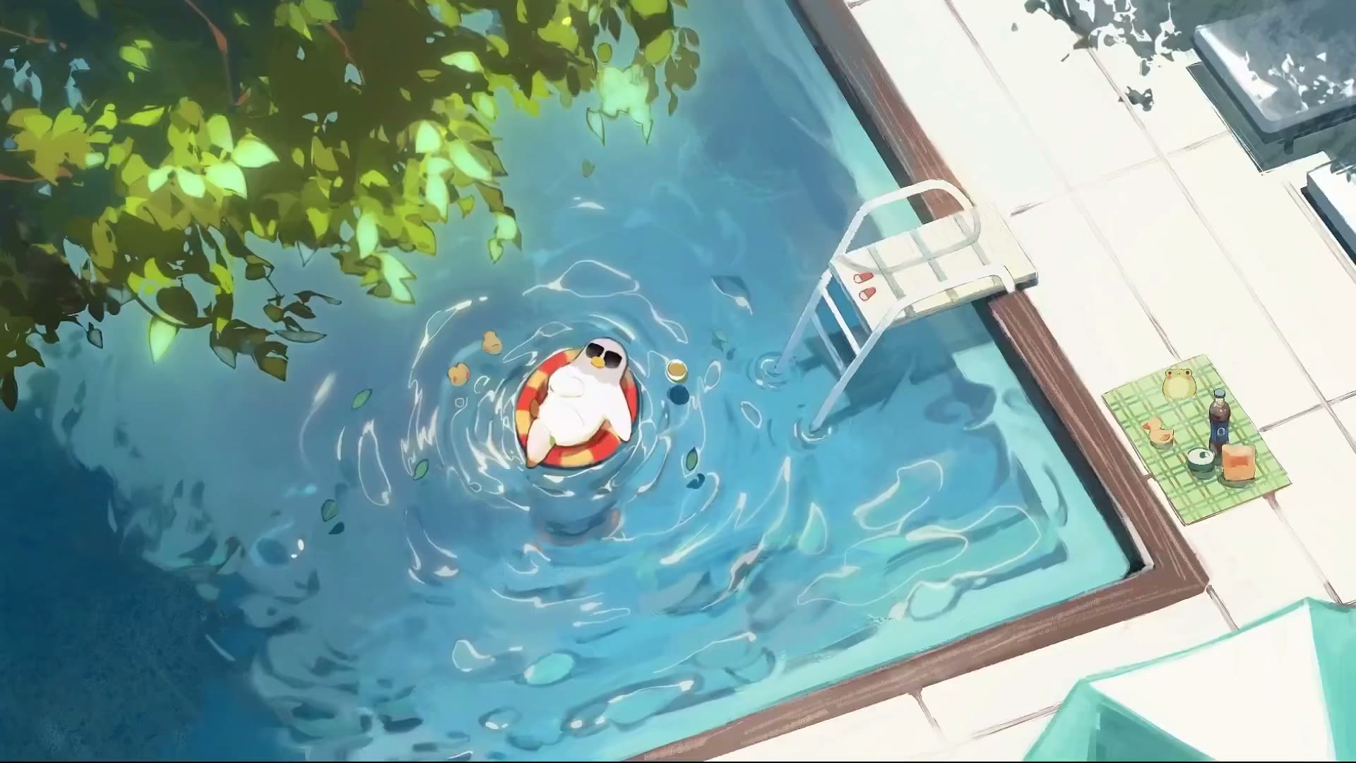 Pigeon in the pool