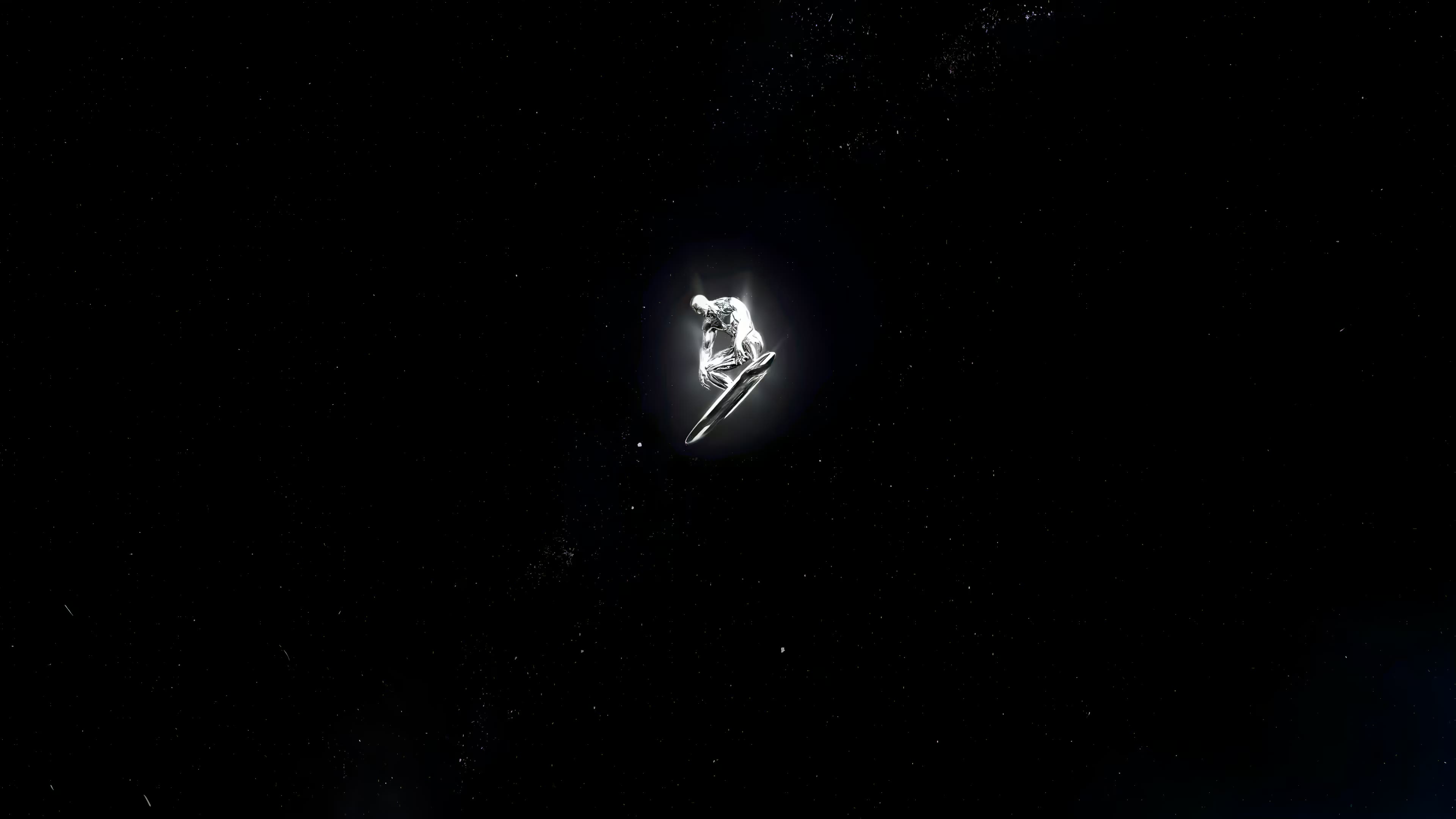 Silver surfer in space