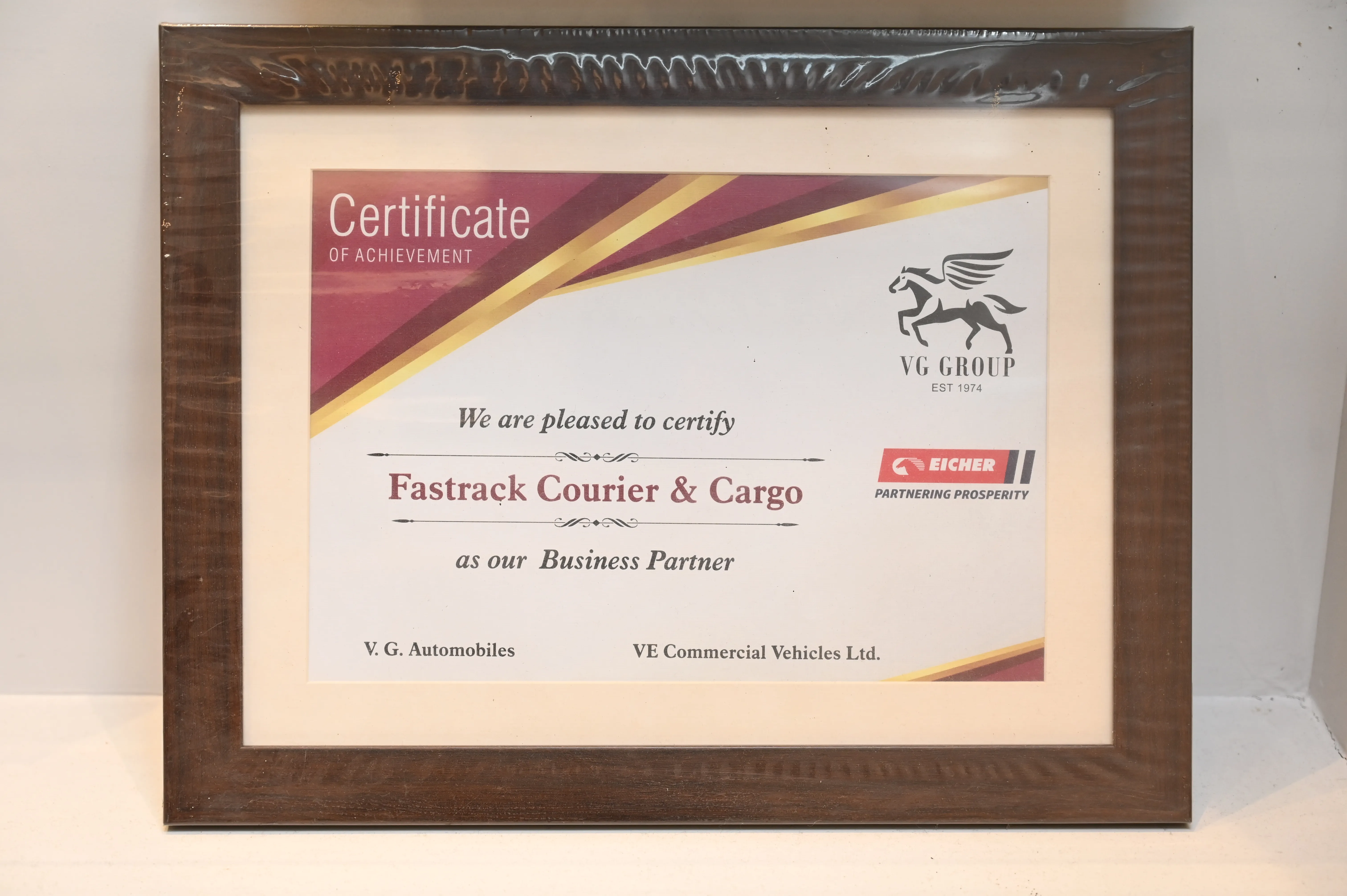 Eicher Partnership Certificate