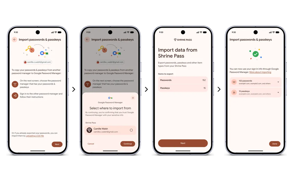 Google 官方公布的匯入流程畫面