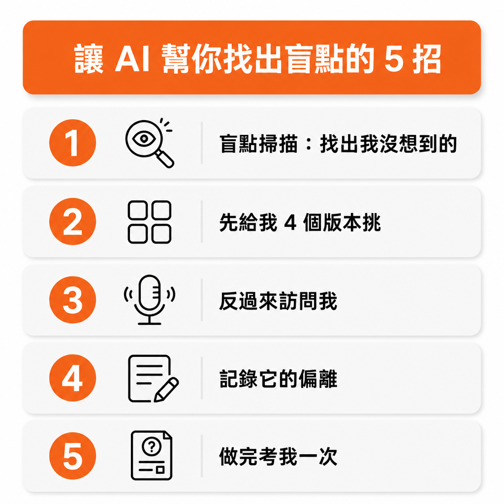 讓 AI 幫你找盲點的 5 招