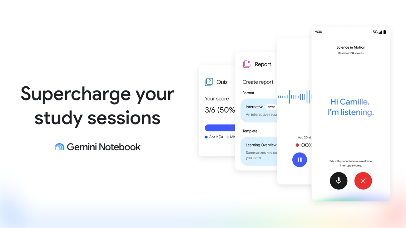 Gemini Notebook 新功能官方示意圖
