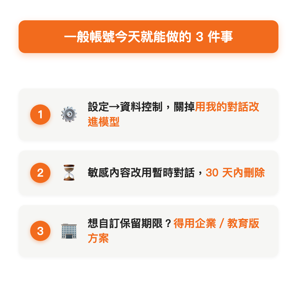 一般帳號今天就能做的 3 件事