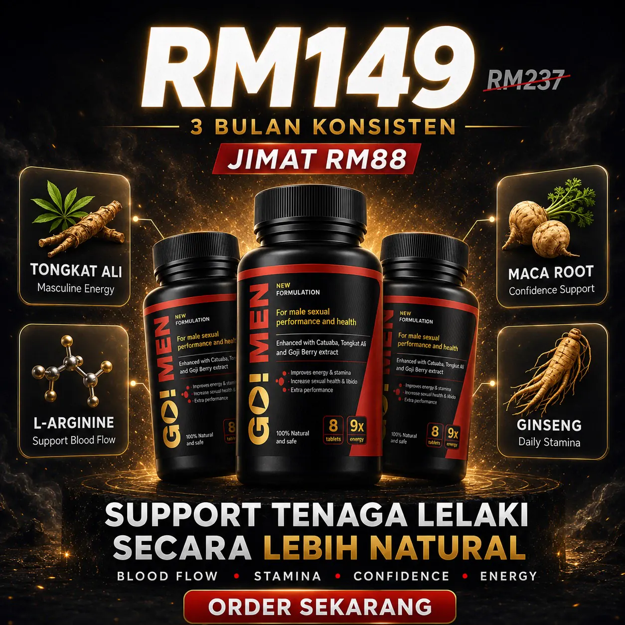 Pakej 3 Botol Go Men - RM149