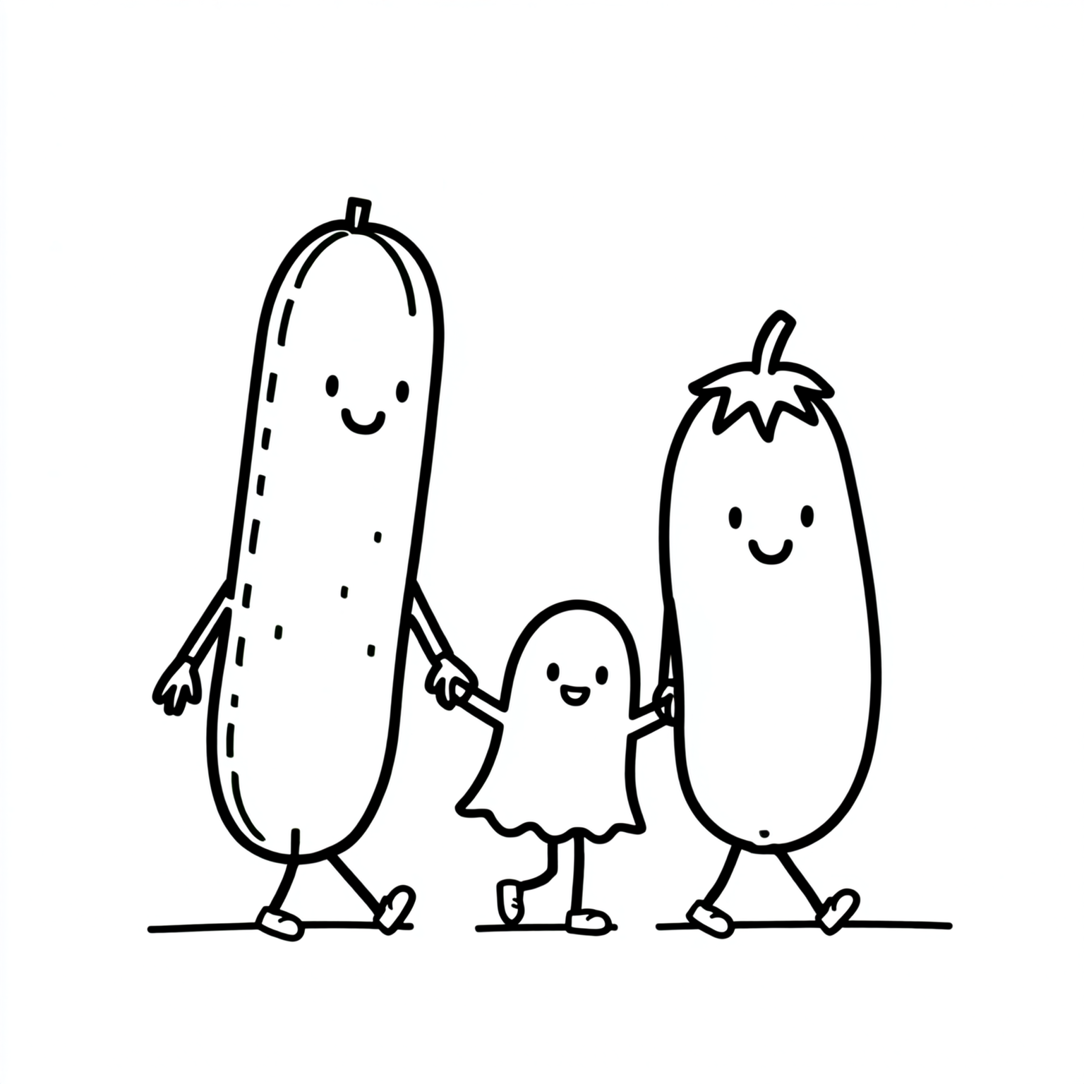 cucumber and eggplant carton | キュウリとナス可愛いイラスト