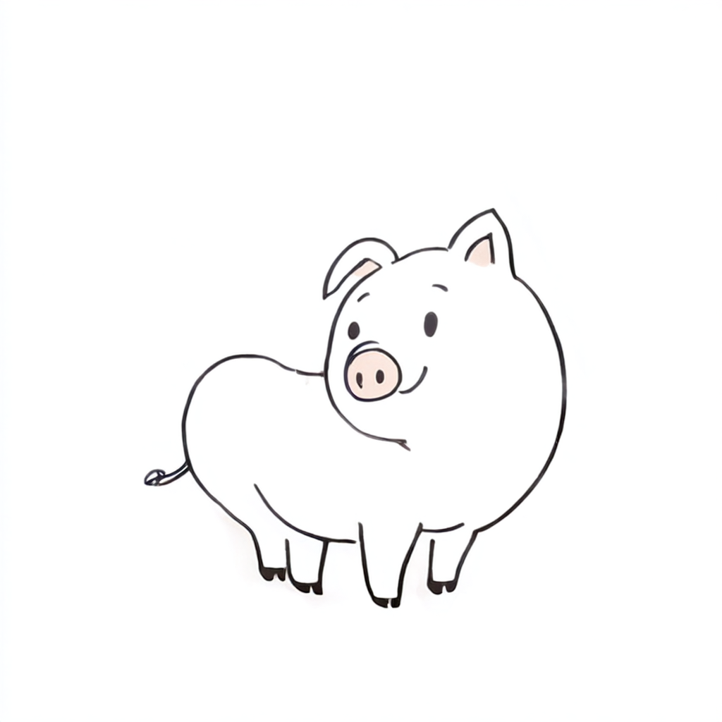 Cute Pig Drawing | かわいい豚手描き