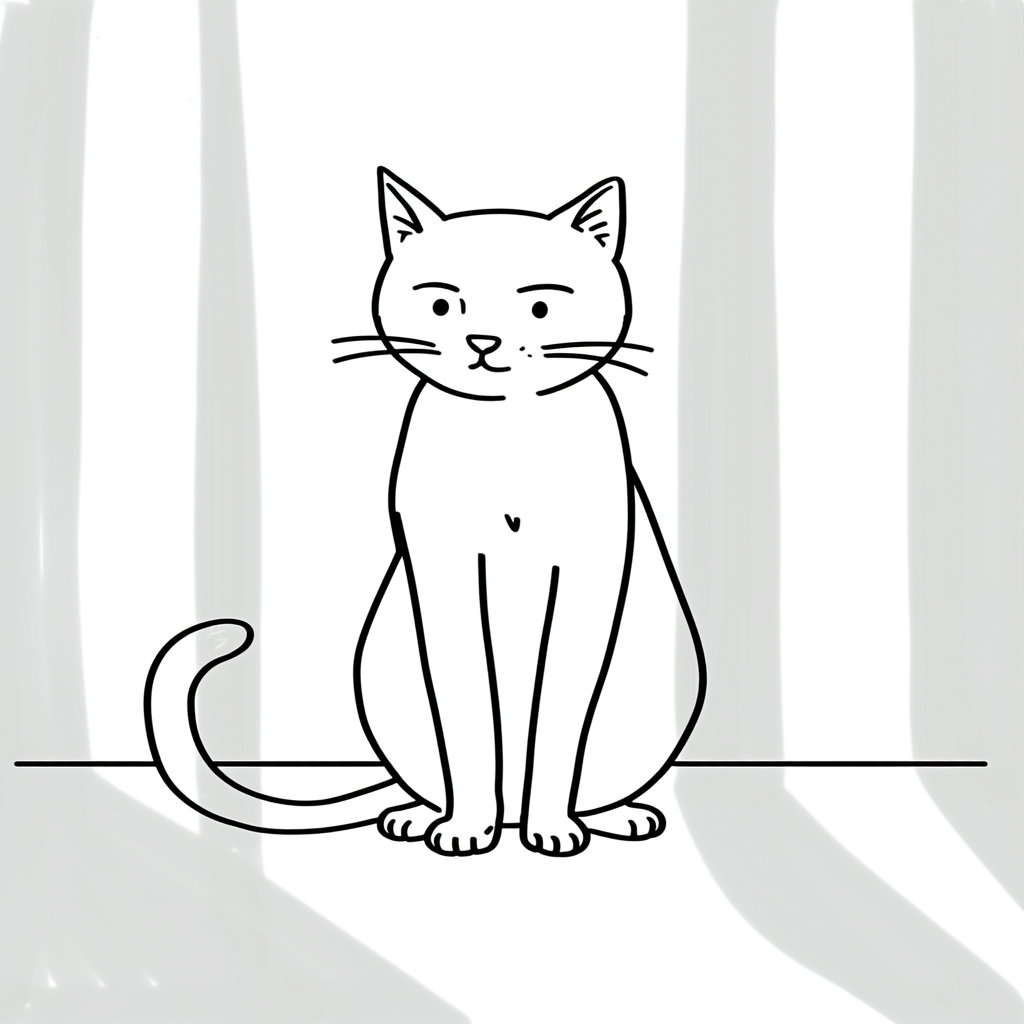 Minimalist Line Art of a Serene Cat| 静けさをまとう猫のミニマル線画 thumbnail