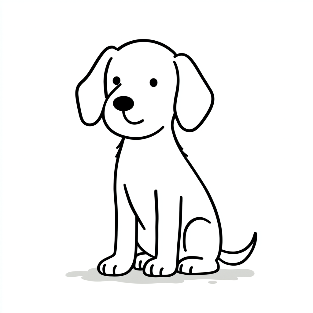 Minimalist Line Art of a Trusting Puppy | 子犬のミニマル線画 thumbnail