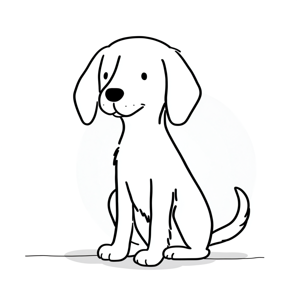 Minimalist Line Art of a Trusting Puppy | 子犬のミニマル線画 thumbnail