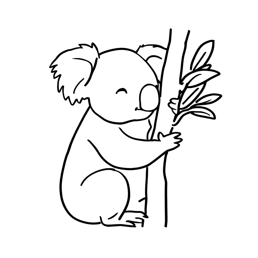 Minimalist Koala Hugging a Branch thumbnail