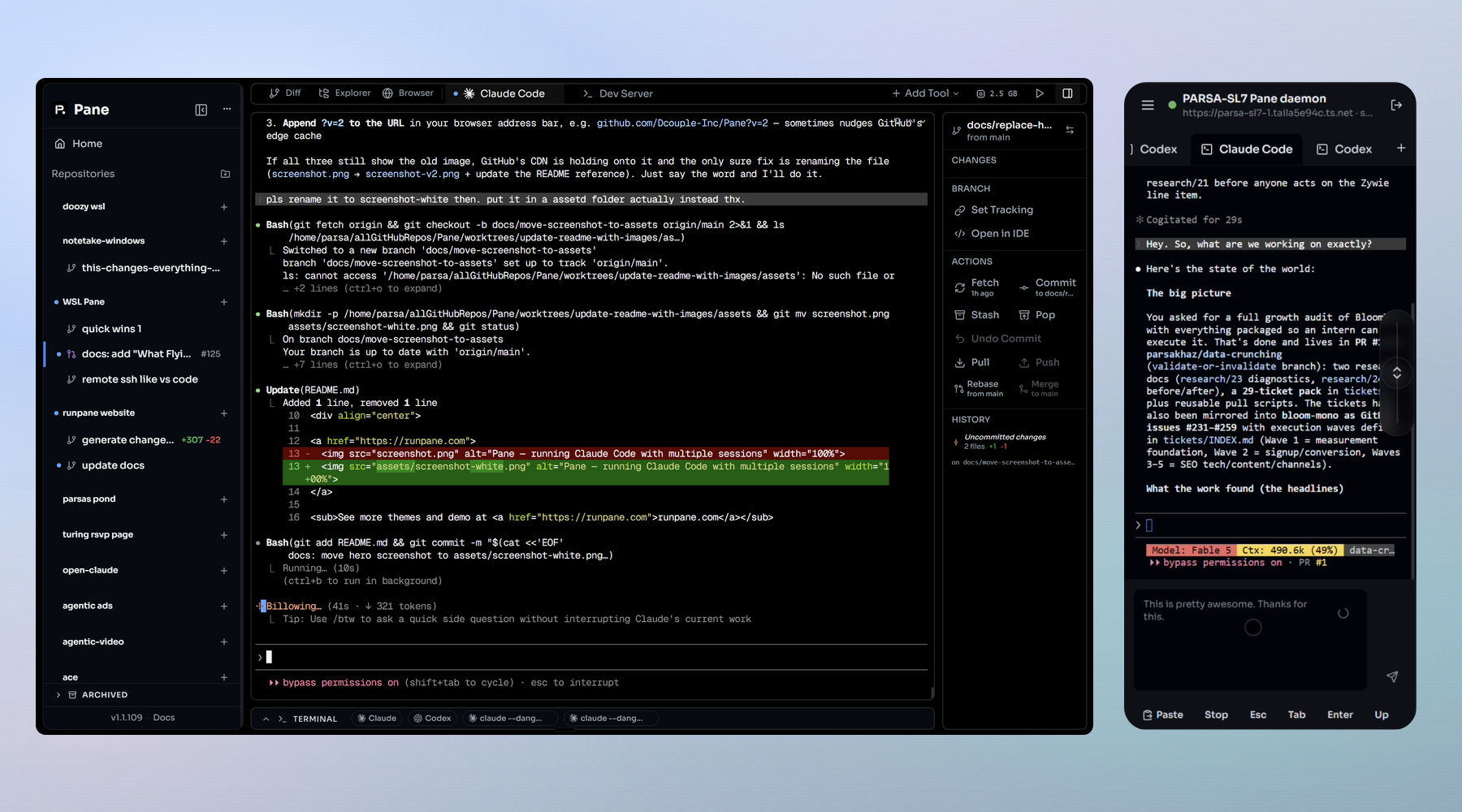 Pane desktop app and Remote Pane mobile browser app