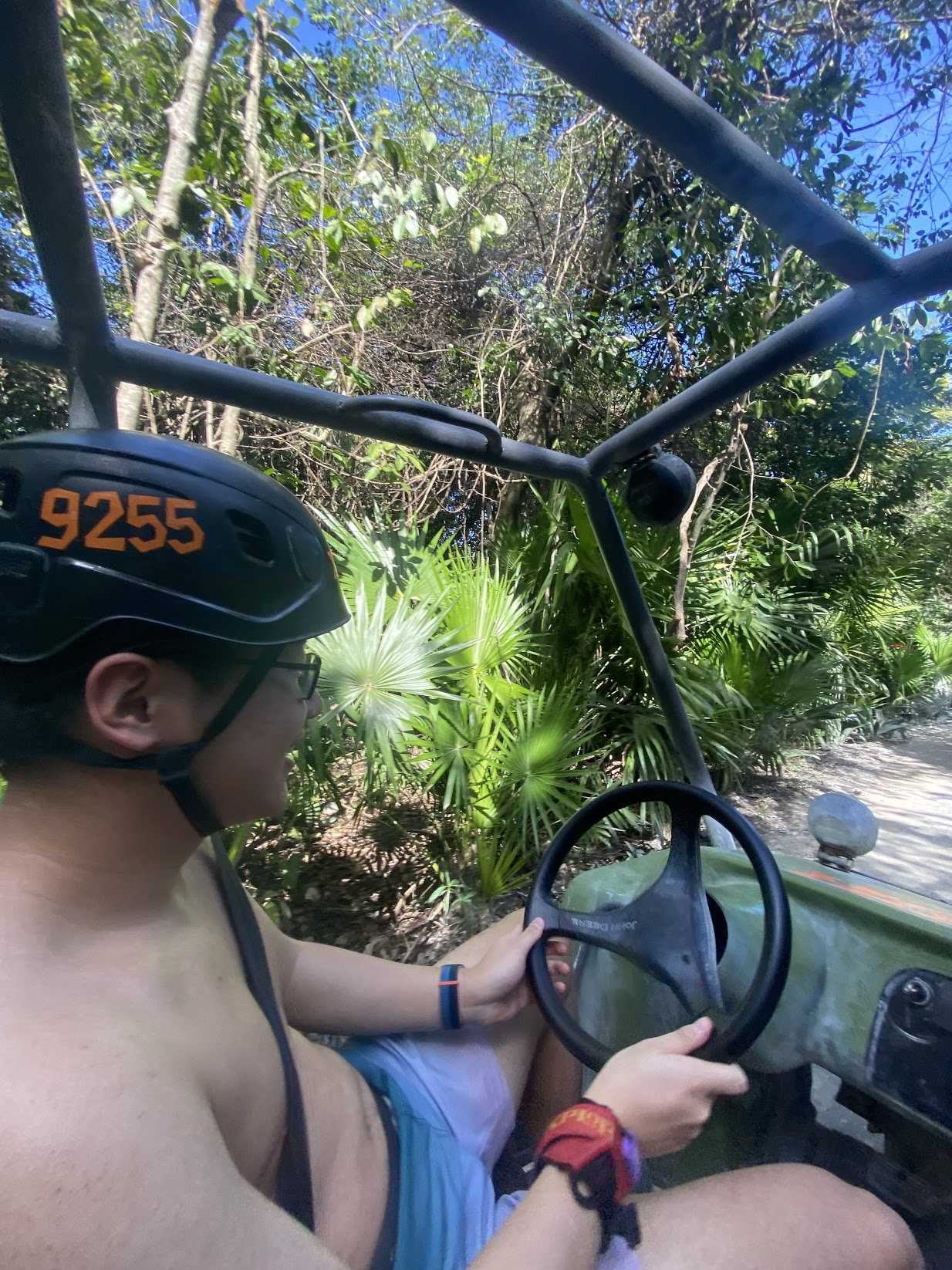 Driving the jeep topless in the forest!