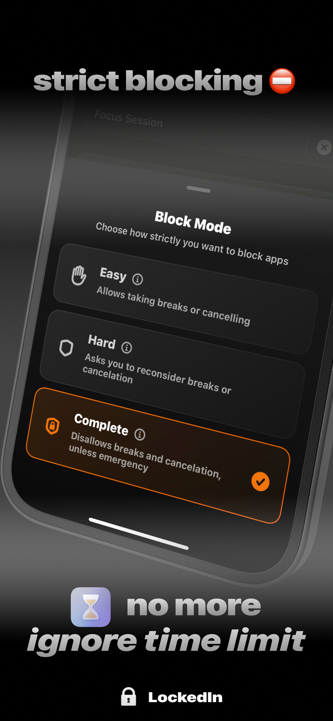 LockedIn Interface - Block Mode