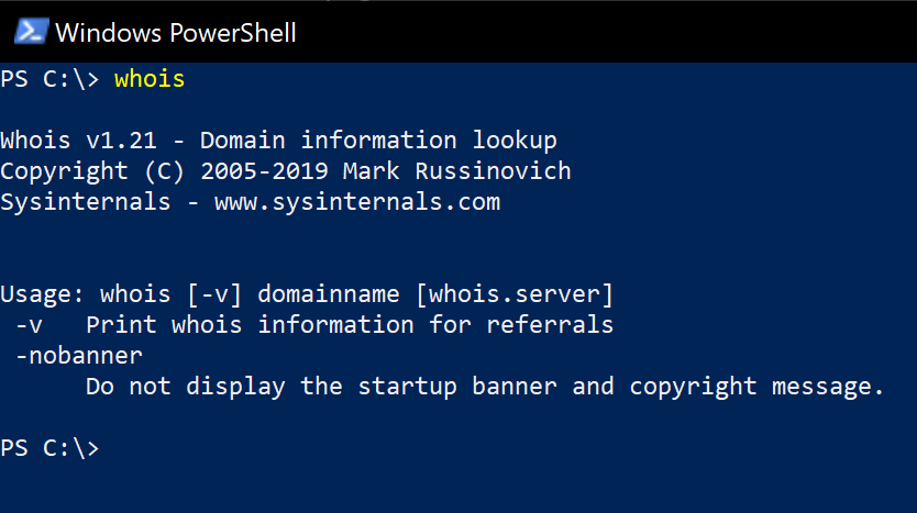 How To Use WHOIS From The Windows Command Prompt 