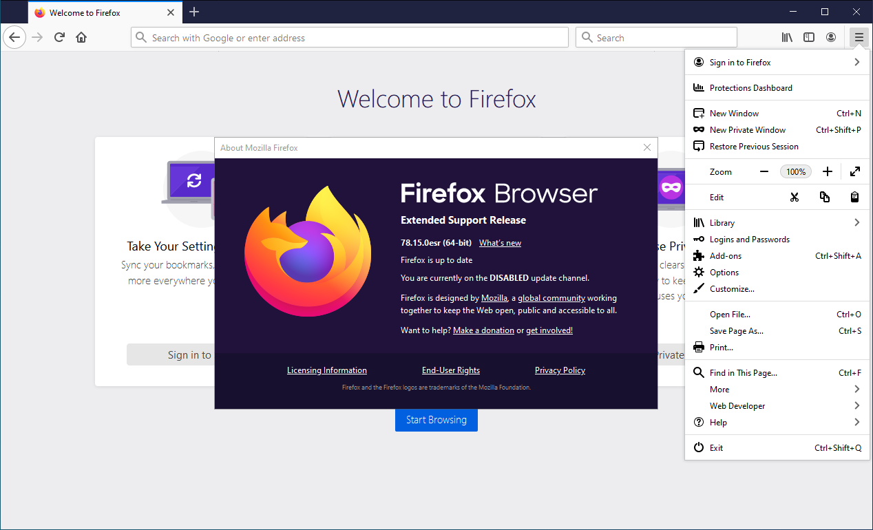 Firefox 78.15.0 ESR (Quantum)
