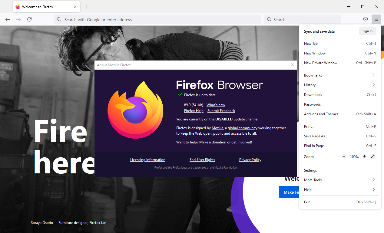 Firefox 89.0 (Proton)
