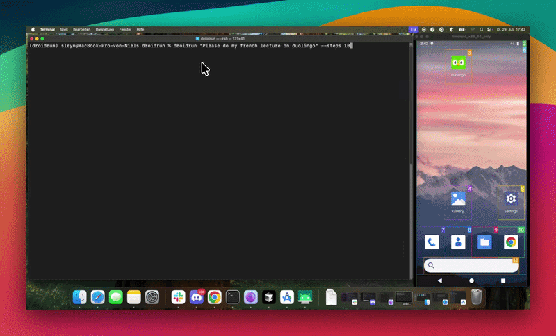 Mobilerun maintaining an app streak from a prompt
