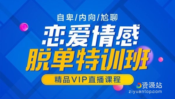 山本教育素云VIP恋爱技巧-脱单特训班 价值2298元(最新更新12期)