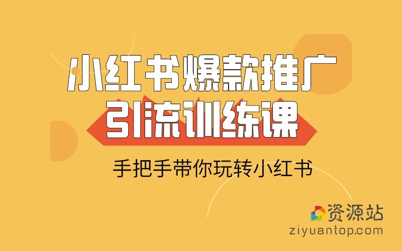 小红书爆款推广引流训练课12期，手把手带你玩转小红书 价值699元