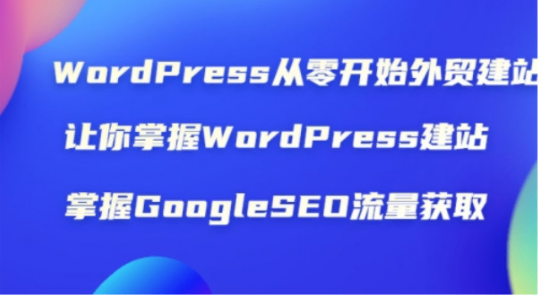 WordPress从零开始外贸建站培训：0基础学会建网站，掌握GoogleSEO流量获取
