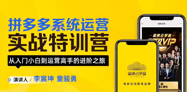 拼多多系统运营实战特训营，让你快速拿捏拼多多运营