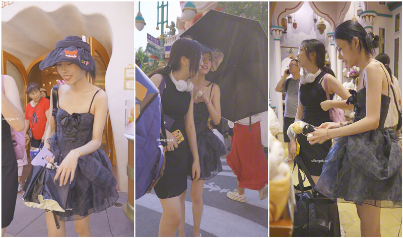 (BC-AA-639)游乐园抄底一对好闺蜜❤️白内弯腰坐镜头+条纹窄内