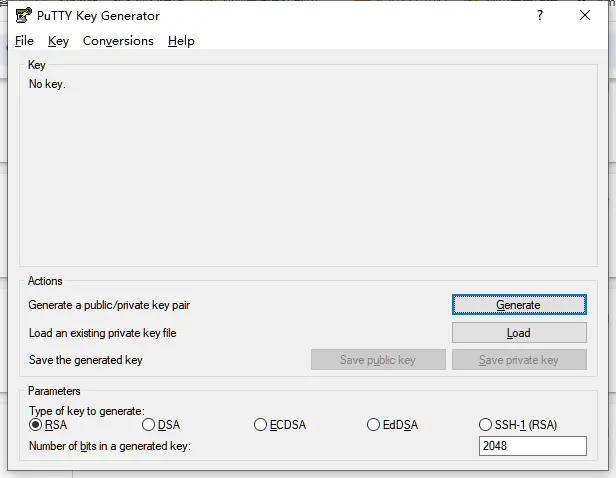 puttygen界面