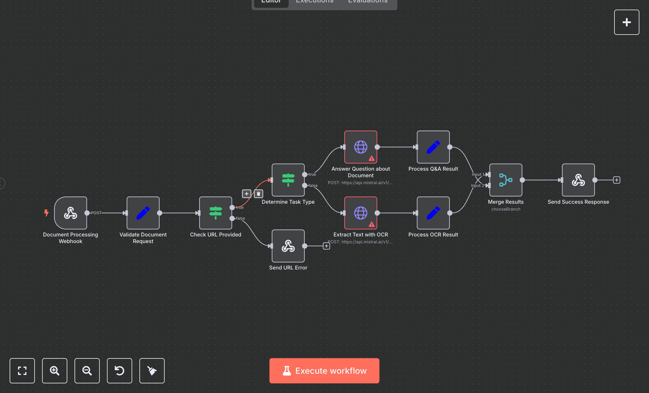 Document Processing with OCR and Q&A Workflow  preview