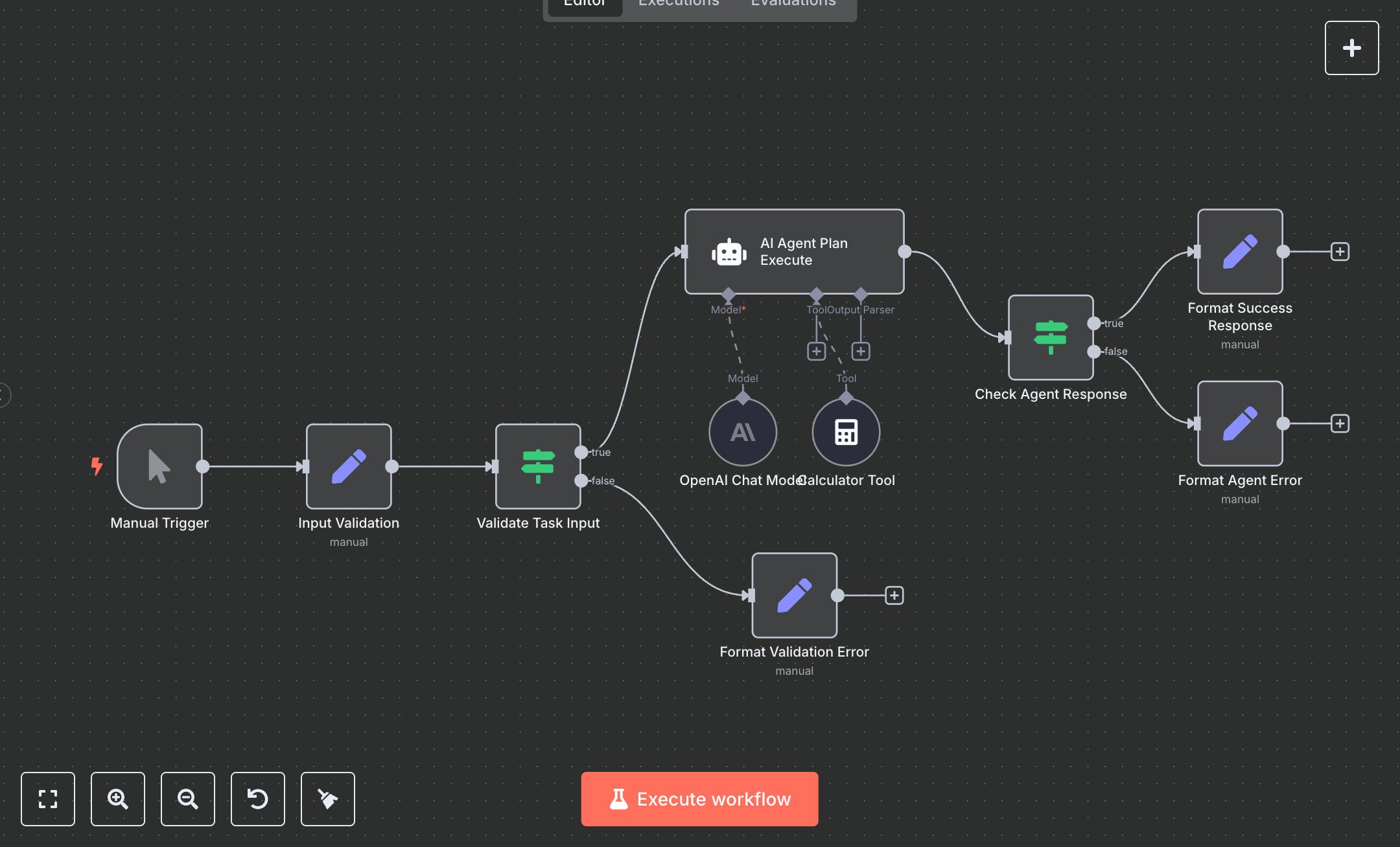 LLM Agent Plan and Execute Query Processing Workflow preview