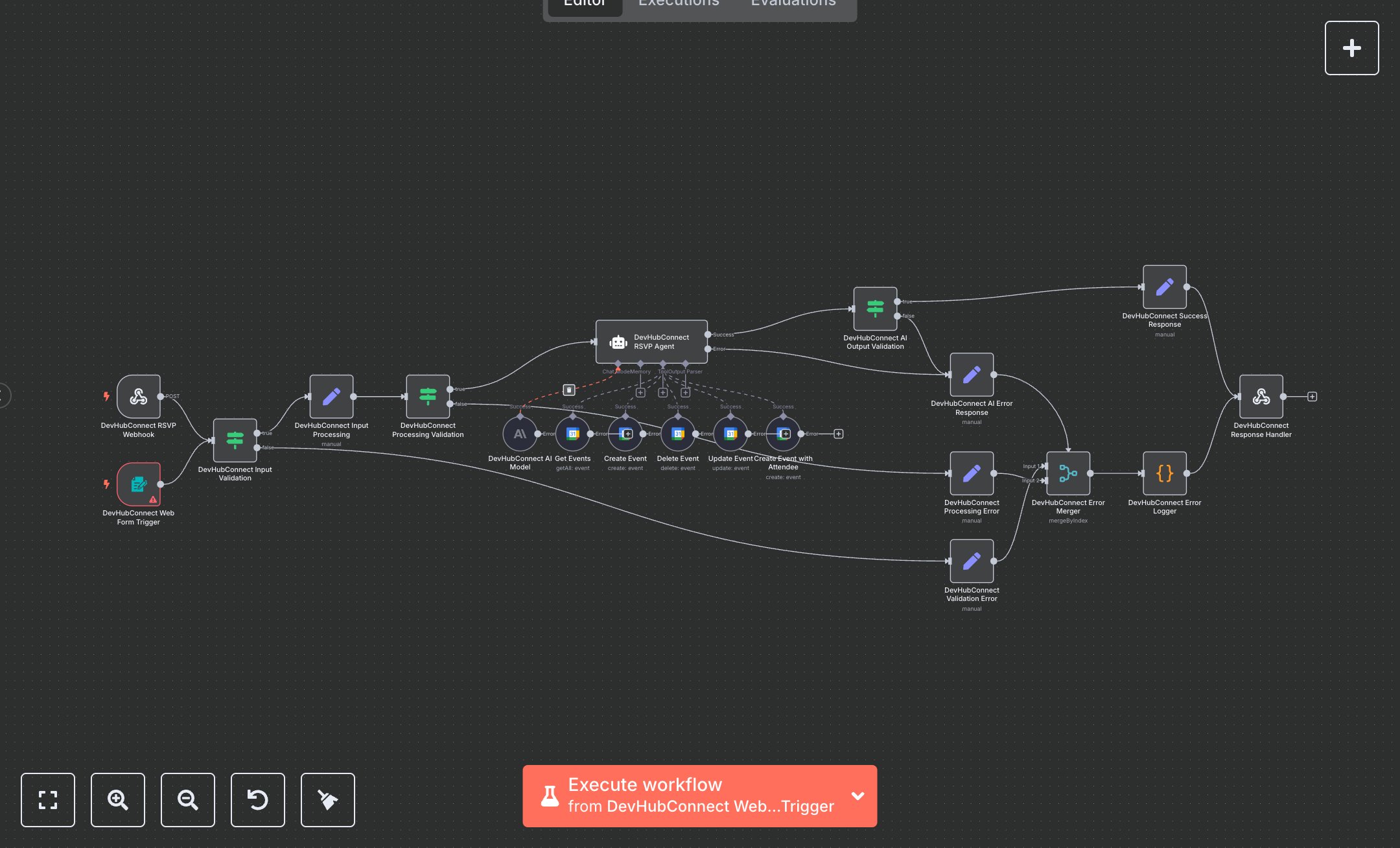 LLM Event RSVP Management with Google Calendar & Airtable preview