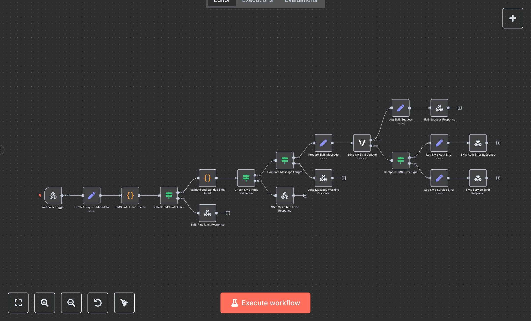 Vonage SMS Send Automation preview