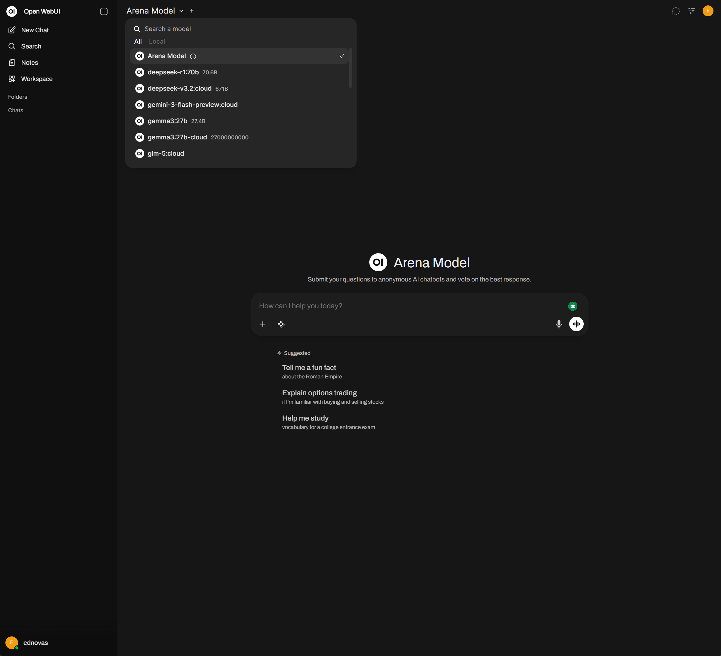 Open WebUI 聊天界面