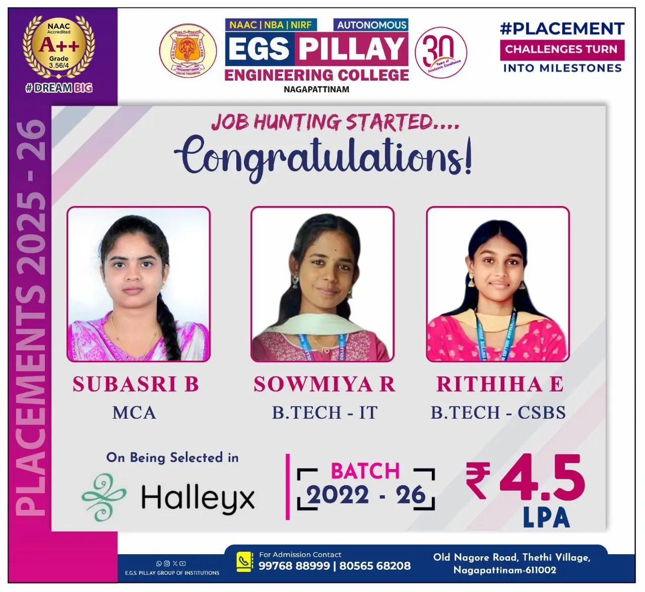 Halleyx Placements 2025-2026 - EGSPEC