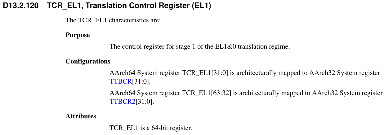TCR_EL1寄存器