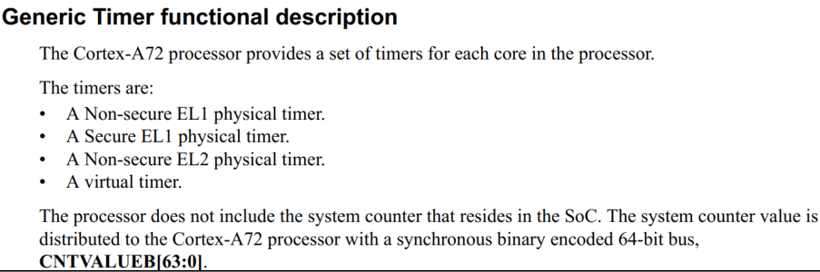 Generic Timer Functional description