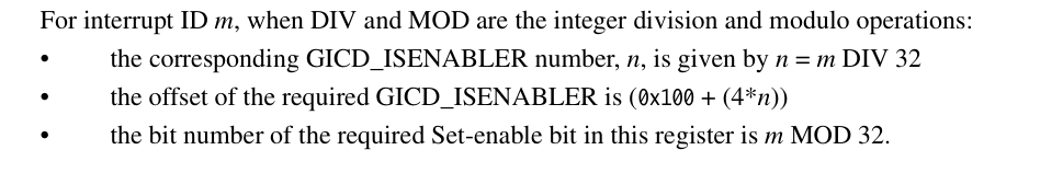 GICD_ISENABLERn计算