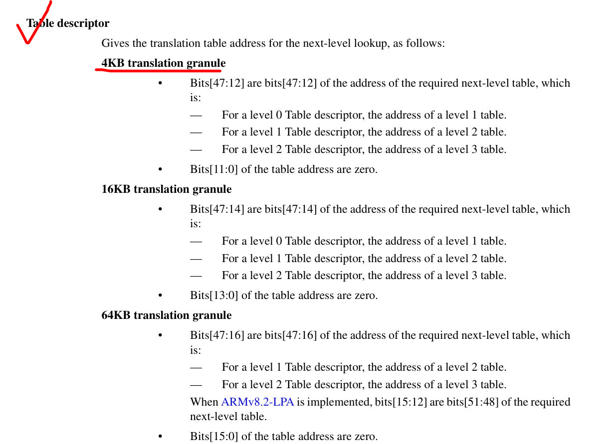 Table descriptor