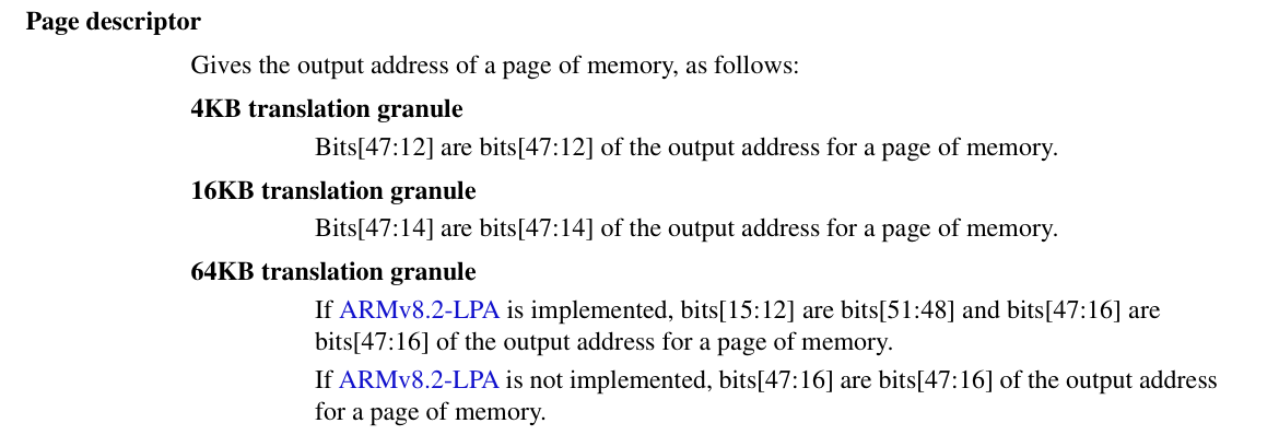 Page descriptor