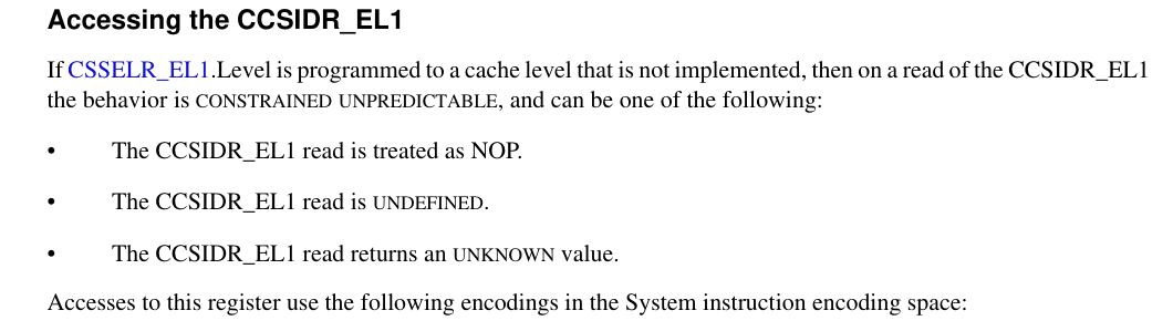 Accessing the CCSIDR_EL1