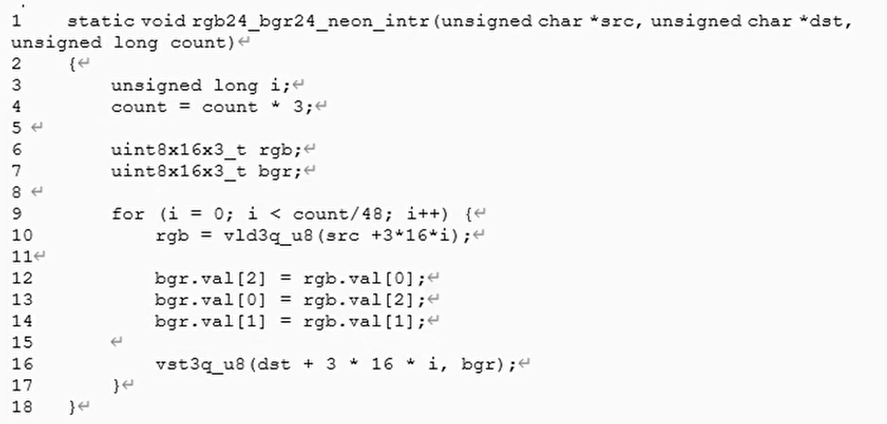 使用NEON内建函数