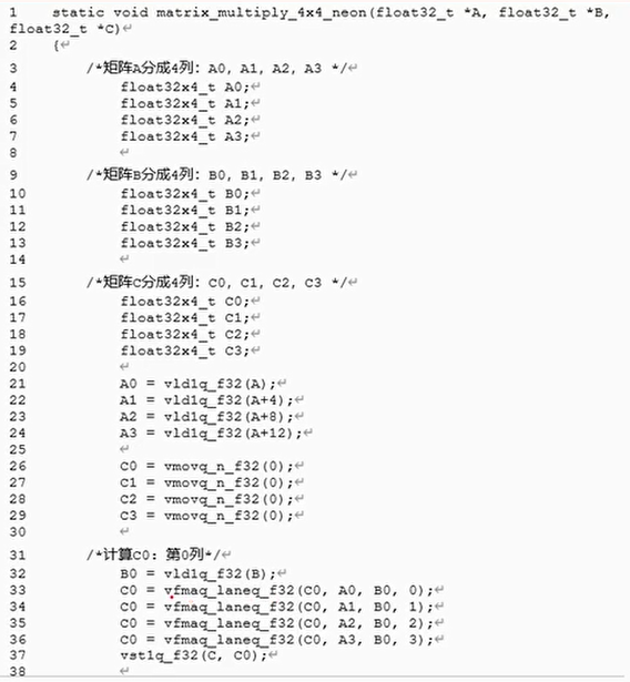 使用NEON内建函数