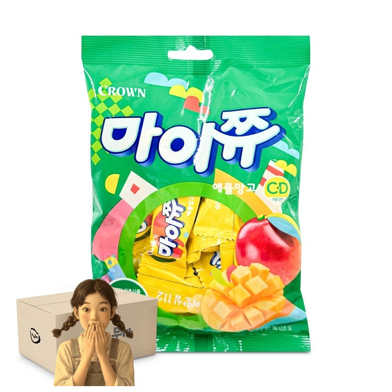 크라운 마이쮸 애플망고 100g 1박스-20개 사탕 학생간식