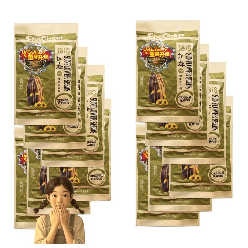 중국간식 챠챠 해바라기씨 오리지널 꽈즈 60g x 12개 1팩