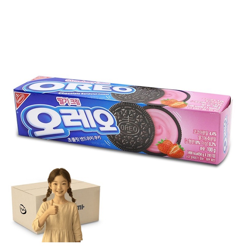 오레오 딸기크림 100g 1박스-24개 스낵 사무실간식