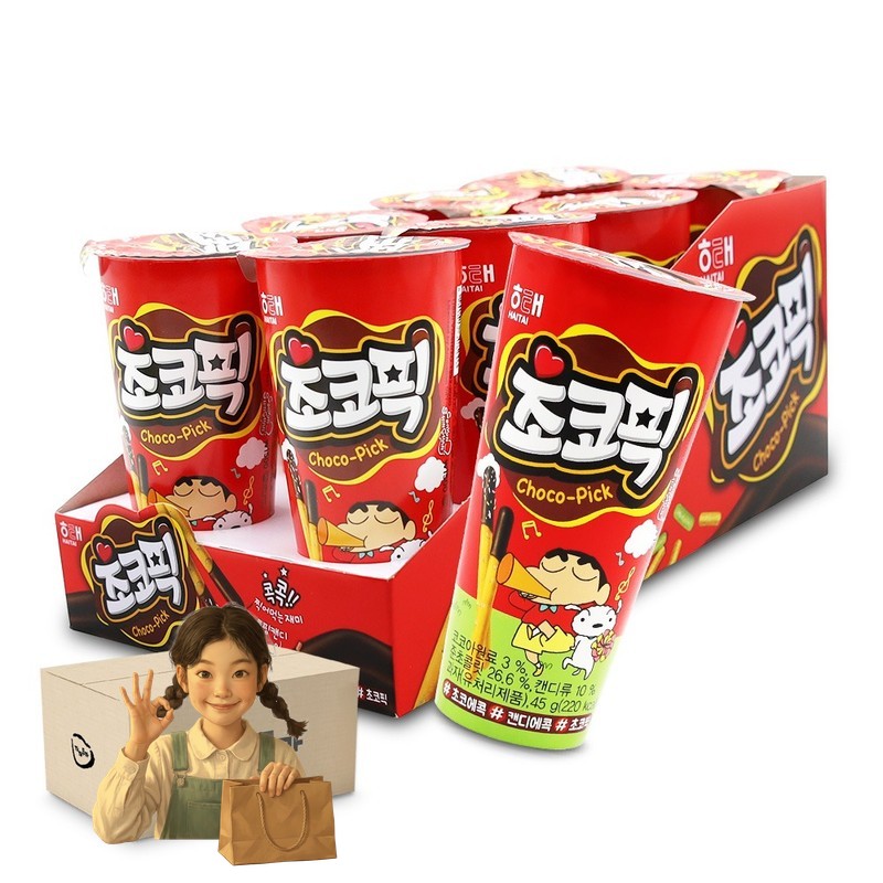 해태 초코픽 45g 1박스-24개 스낵 사무실간식