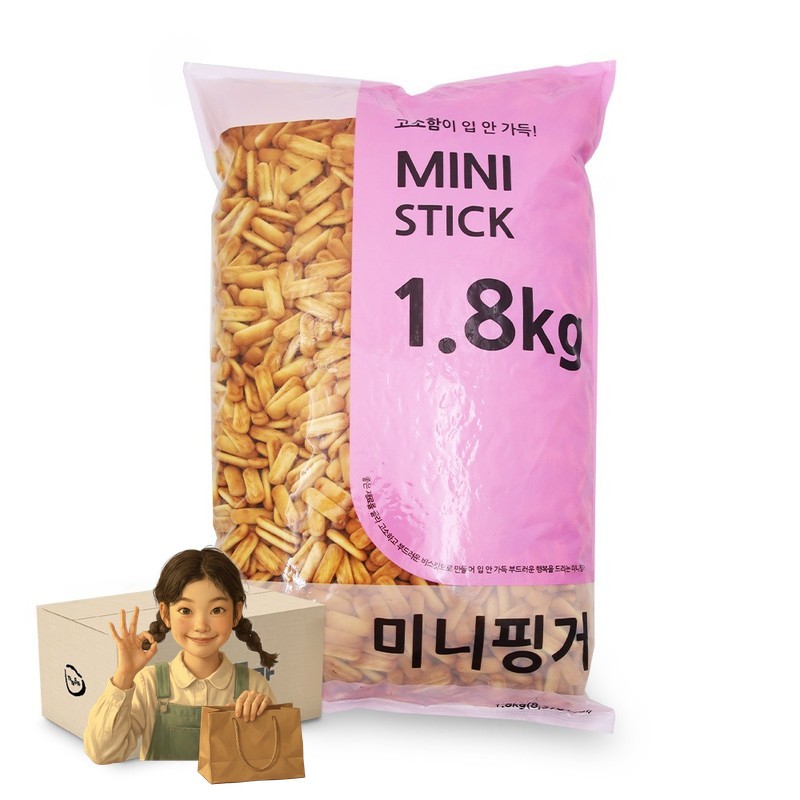 신흥 미니핑거 1.8kg 대용량 벌크 1박스-2개 스낵 아이들간식